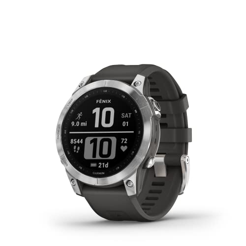 Garmin fēnix 7, Smartwatch, 47mm, Display 1,3', Touchscreen, +30 Sport, GNSS multi-band, Cardio, SpO2, Mappe, Musica, Garmin Pay, Autonomia 18 giorni (Silver &...