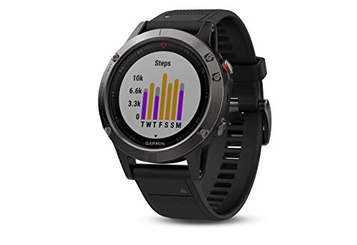 Garmin Fenix 5 Orologio Sportivo, impermeabilità 10ATM, Grigio/Nero