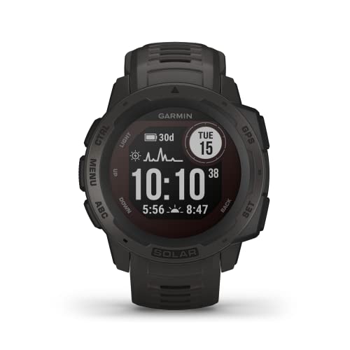 Garmin Instinct Solar Smartwatch GPS impermeabile, Funzione ricarica solare per un massimo di 54 giorni di batteria, Funzioni sportive&fitness, Misurazione polso e...
