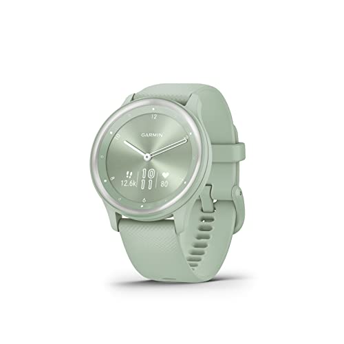 Garmin vívomove Sport, Smartwatch ibrido, Cassa 40mm, Touchscreen OLED e Lancette, Cardio, SpO2, GPS connesso, Monitoraggio 24/7, Notifiche, Calendario, SMS...