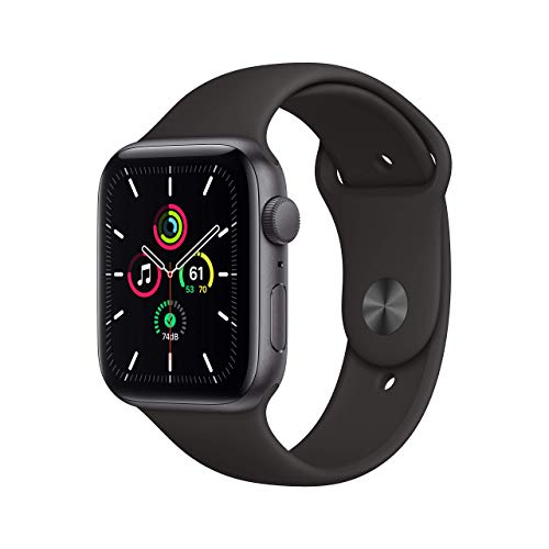 2020 Apple Watch SE (GPS, 44 mm) Cassa in alluminio grigio siderale con Cinturino Sport nero