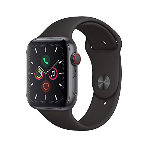 Apple Watch Series 5 (GPS + Cellular, 44 mm) Cassa in Alluminio, Grigio Siderale e Cinturino Sport - Nero