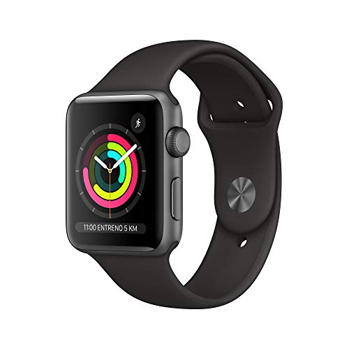 Apple Watch Series 3 (GPS, 42 mm) Cassa in Alluminio Grigio Siderale e Cinturino Sport Nero