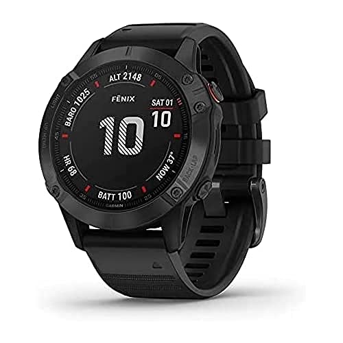 Garmin fēnix 6 Pro, orologio GPS multisport definitivo, funzionalità di mappatura, musica, monitoraggio del ritmo regolato in base al grado e sensori Pulse Ox,...
