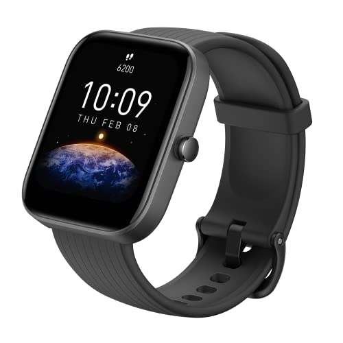 Amazfit Bip 3 Nero, Smartwatch Unisex Adult, Square
