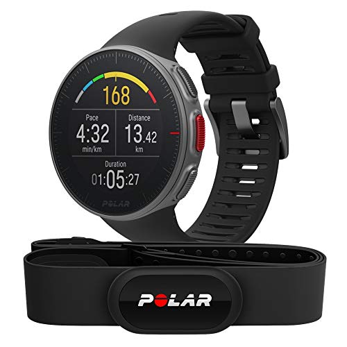 Polar Vantage V, Sportwatch per Allenamenti Multisport e Triathlon, Impermeabile con GPS e Cardiofrequenzimetro Integrato, Unisex – Adulto, Nero, M/L